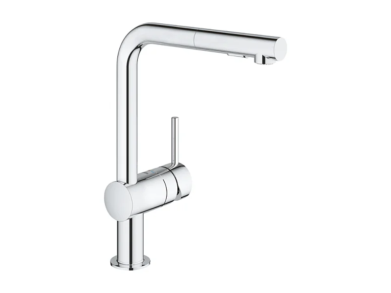GROHE Minta Mezclador de cocina de 2 chorros, caño alto, cromado, ducha extraíble