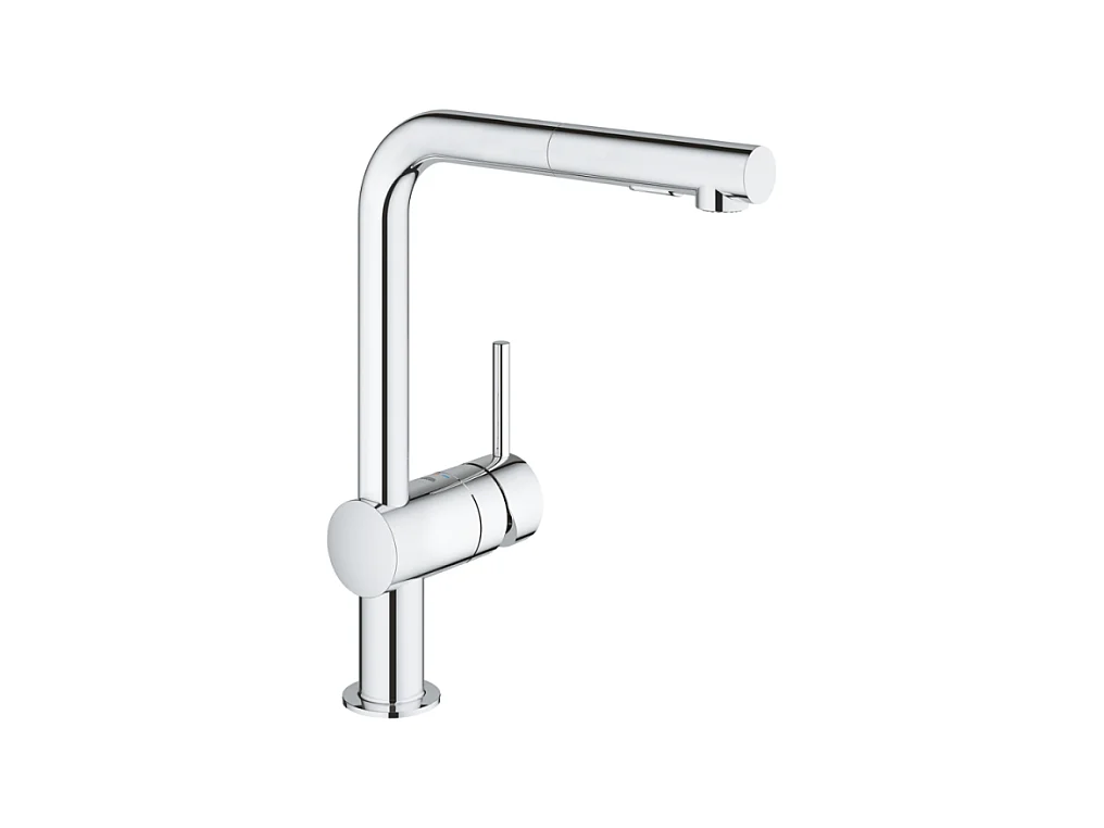 GROHE Minta Mezclador de cocina de 2 chorros, caño alto, cromado, ducha extraíble