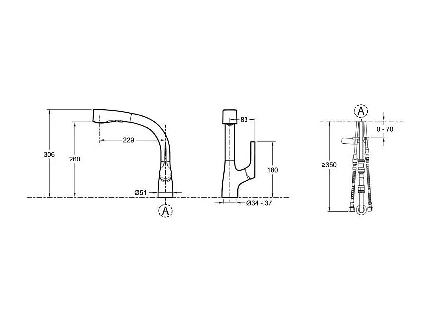 Robinet de cuisine avec douchette JACOB DELAFON Elate