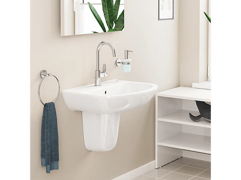 Mitigeur lavabo GROHE Quickfix Start Edge avec tirette et vidage taille L + nettoyant GrohClean