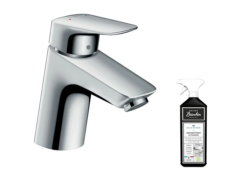 Mitigeur lavabo HANSGROHE Logis 70 avec tirette et vidage chrome + nettoyant Briochin