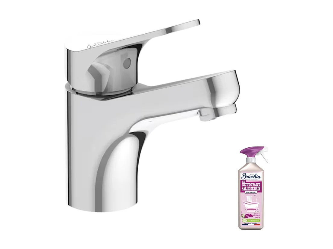 Mitigeur lavabo JACOB DELAFON Brive chrome + nettoyant Briochin