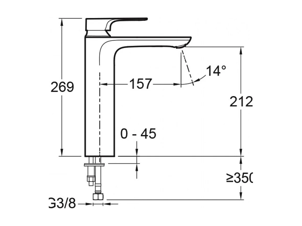 Mitigeur lavabo haut JACOB DELAFON Aleo+ avec vidage + nettoyant Briochin