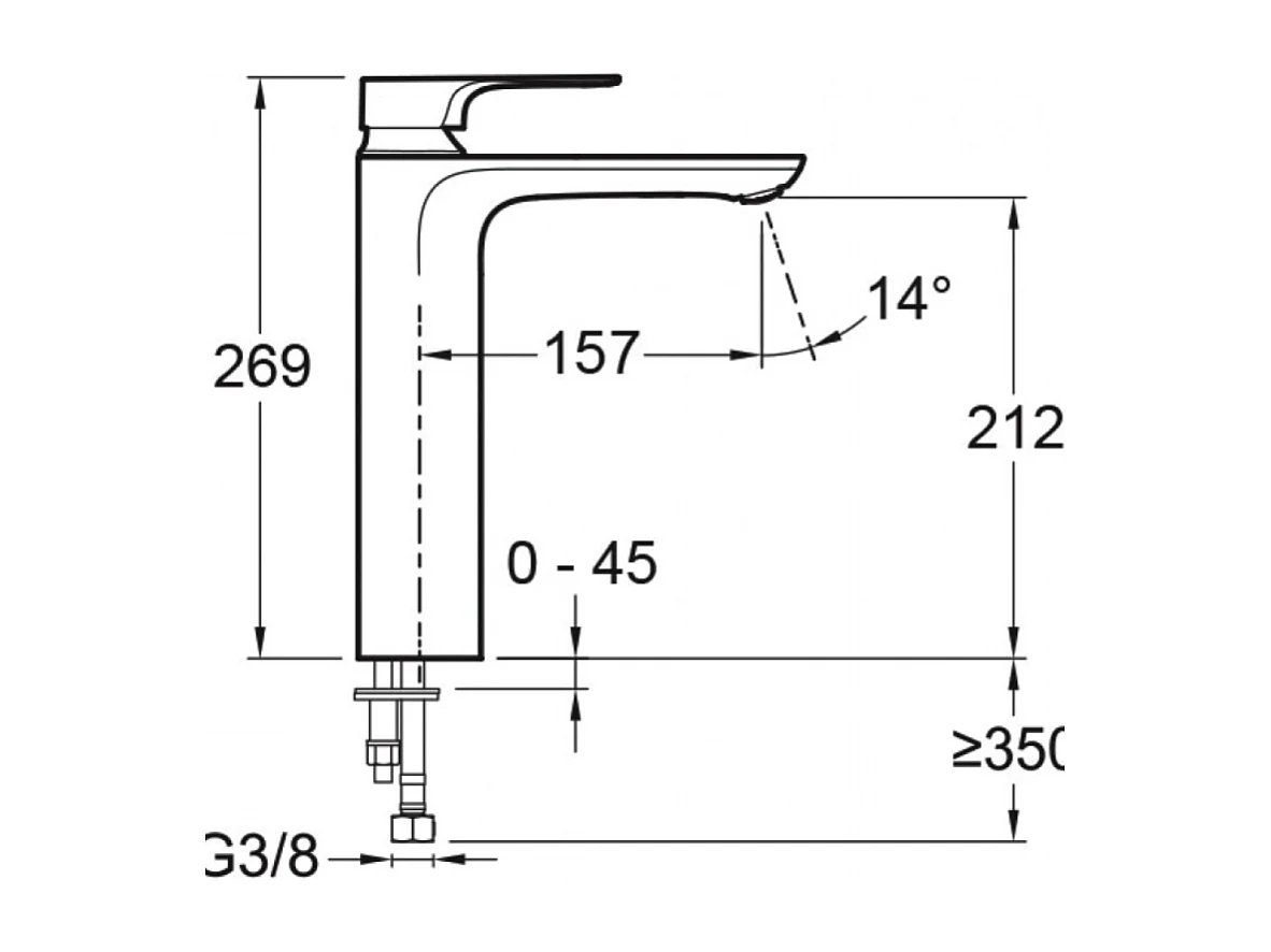 Mitigeur lavabo haut JACOB DELAFON Aleo+ avec vidage + nettoyant Briochin