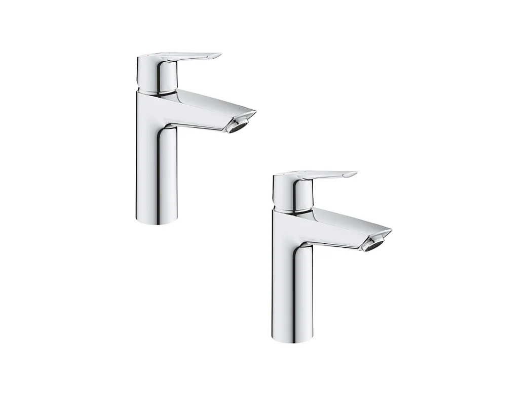 Lot de 2 Mitigeurs lavabo Grohe Start 2021 avec vidage Push-Open chromé