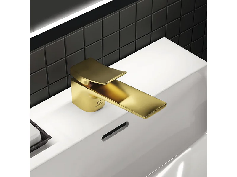 Lot de deux mitigeurs lavabo IDEAL STANDARD Conca avec tirette et vidage Or