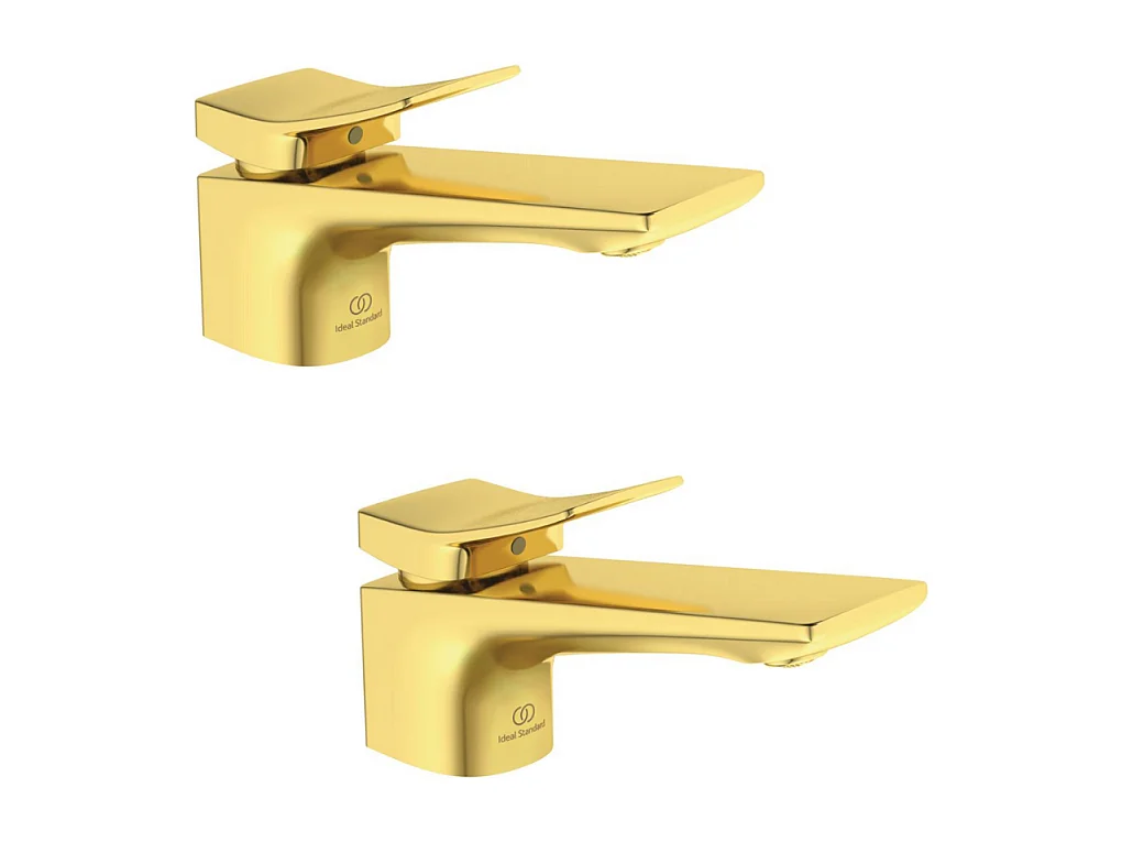 Lot de deux mitigeurs lavabo IDEAL STANDARD Conca avec tirette et vidage Or