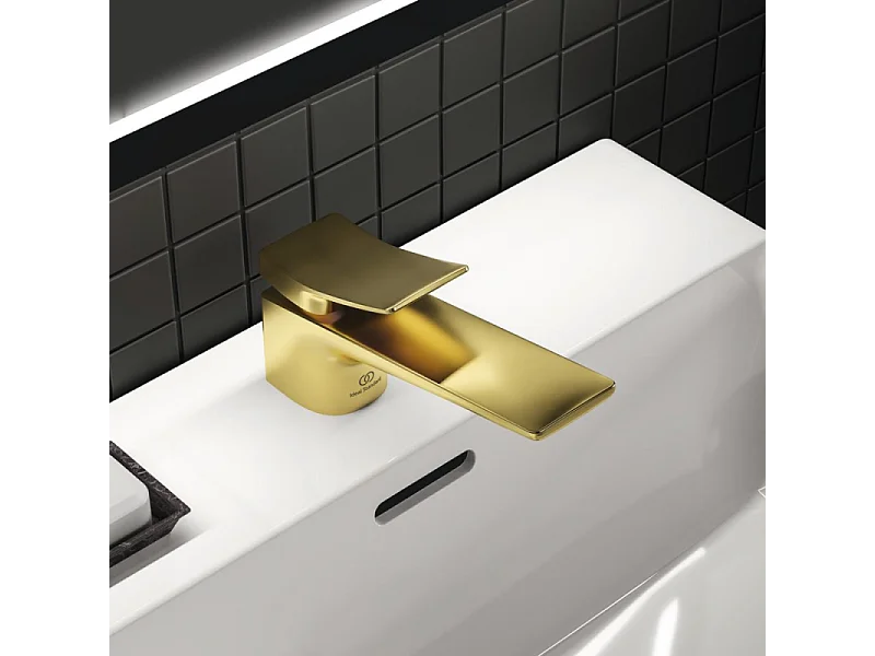 Lot de deux mitigeurs lavabo IDEAL STANDARD Conca avec tirette et vidage Or