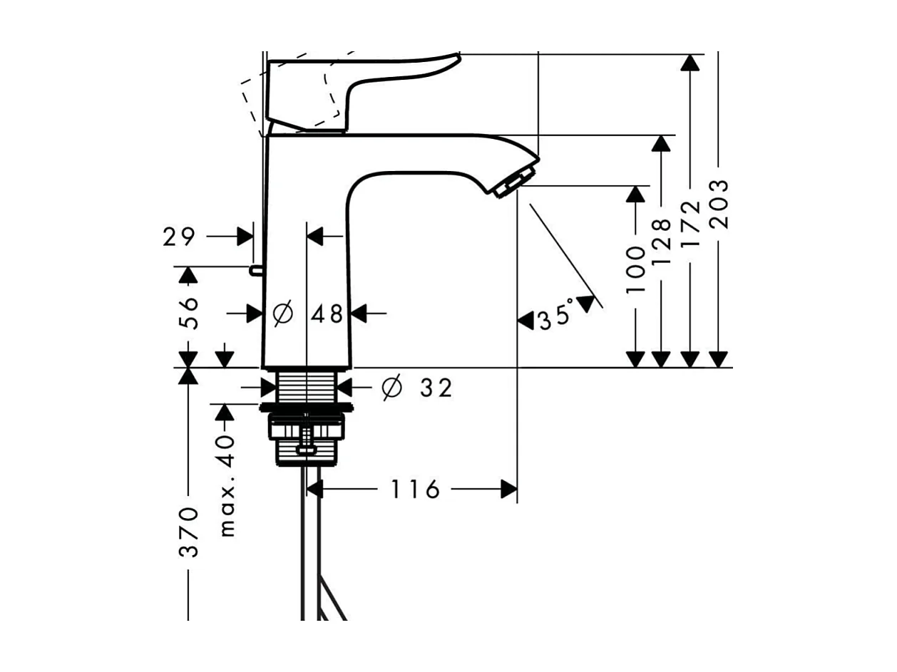 Mitigeur lavabo HANSGROHE Metris 110 sans tirette ni vidage Chromé + nettoyant Briochin