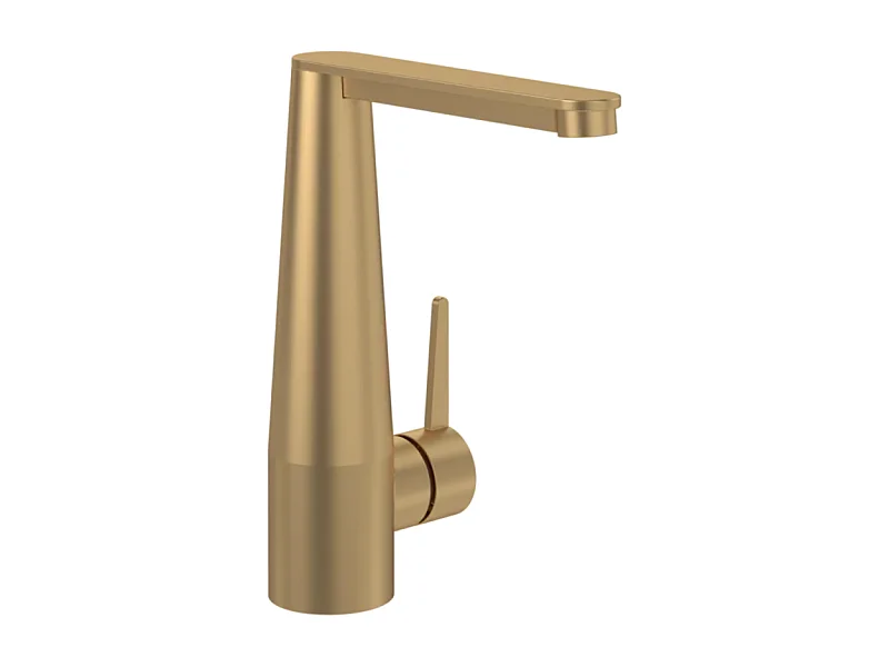 Mitigeur lavabo VILLEROY ET BOCH Conum ouverture côté avec vidage Push Open Or brossé