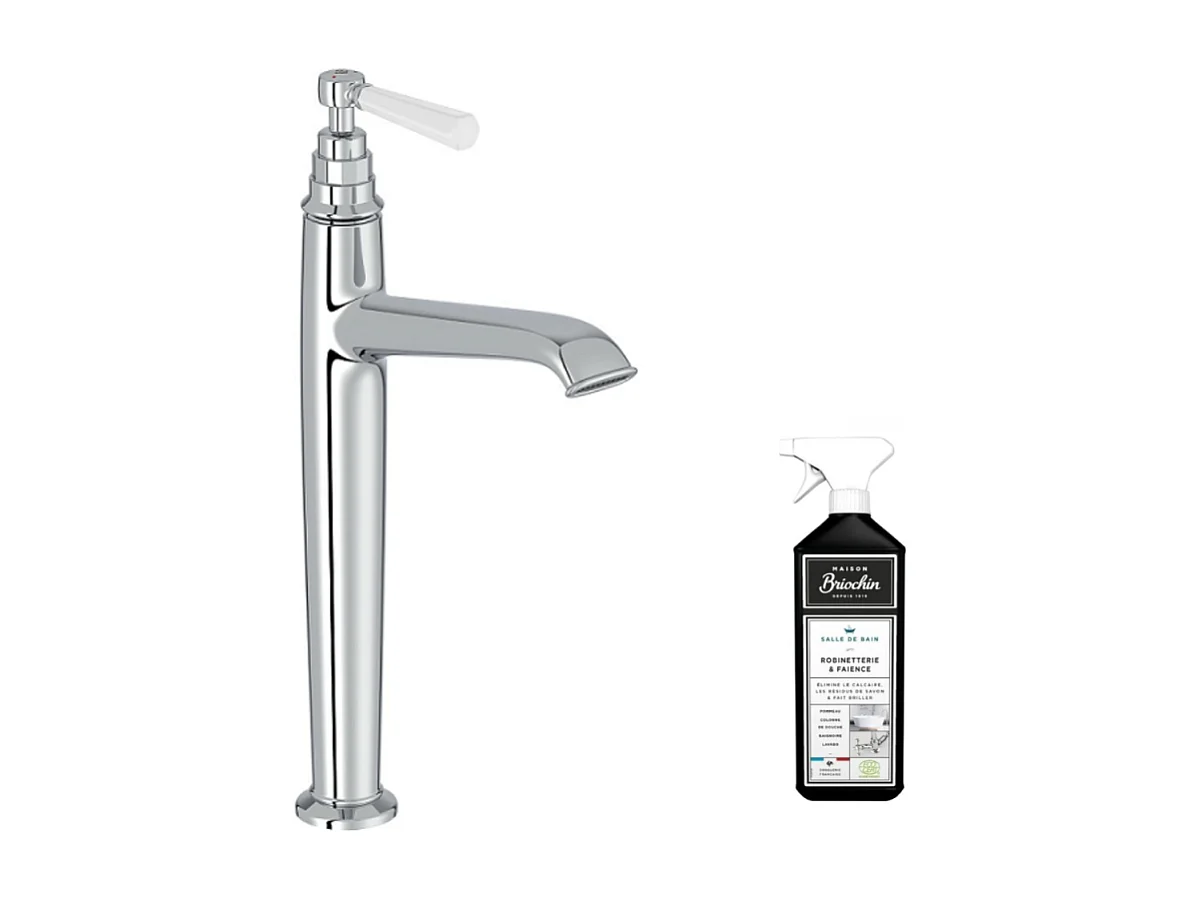 Mitigeur lavabo haut JACOB DELAFON Cléo 1889 chrome + nettoyant Briochin