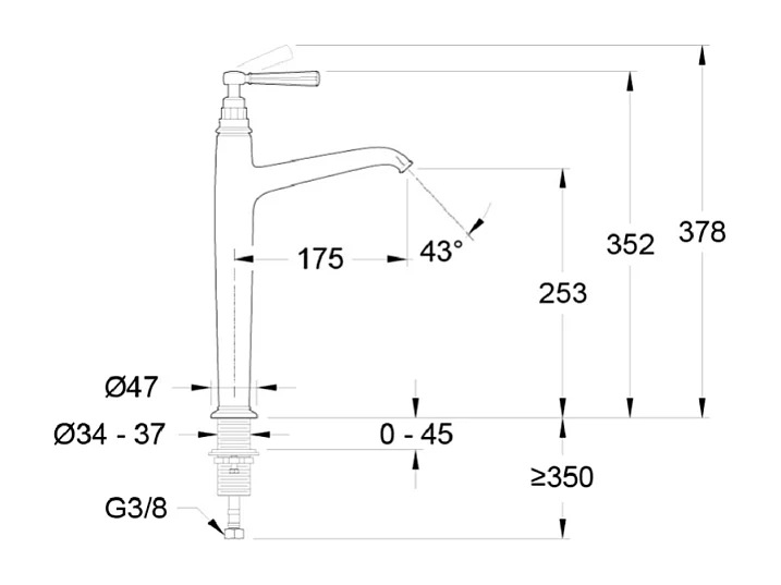 Mitigeur lavabo haut JACOB DELAFON Cléo 1889 chrome + nettoyant Briochin