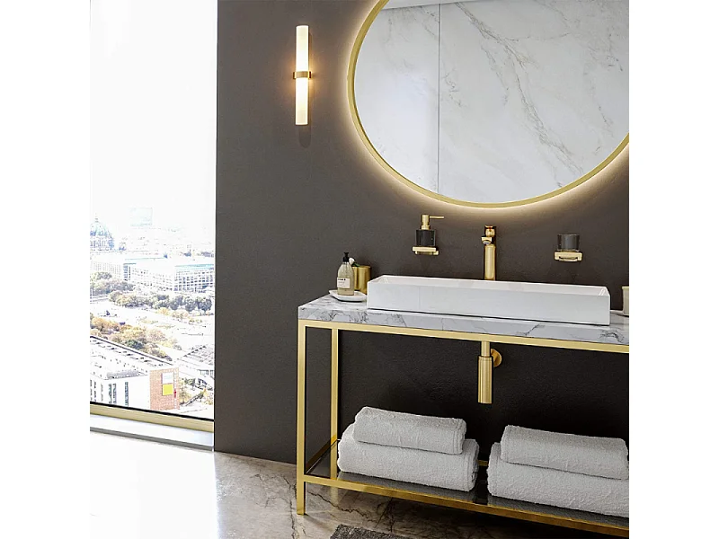 Mitigeur lavabo HANSGROHE 240 avec tirette et vidage aspect doré poli + nettoyant Briochin