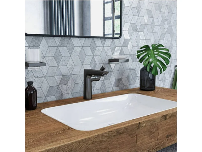 Mitigeur lavabo HANSGROHE Talis E 150 Economie d'eau, noir chromé brossé