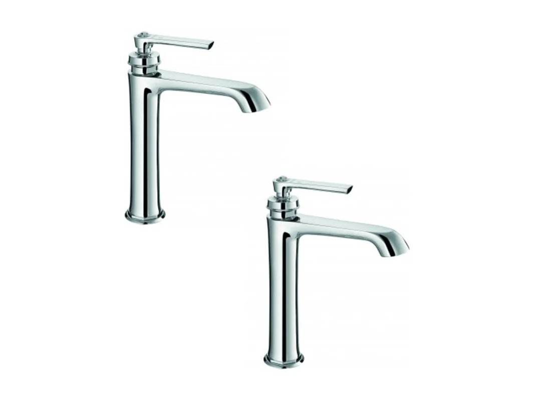 Lot de deux mitigeurs PAINI retro lavabo haut Lady's 180 Chromé