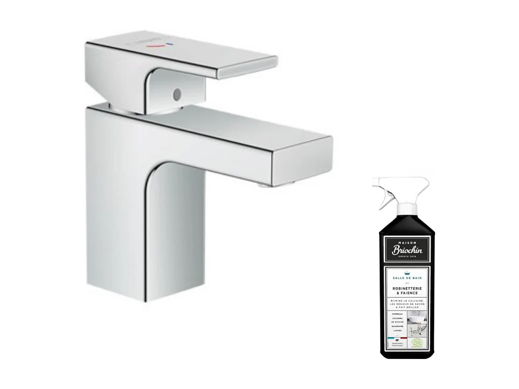 Mitigeur lavabo HANSGROHE Vernis Shape70 CoolStart avec tirette et vidage Chromé + nettoyant Briochin