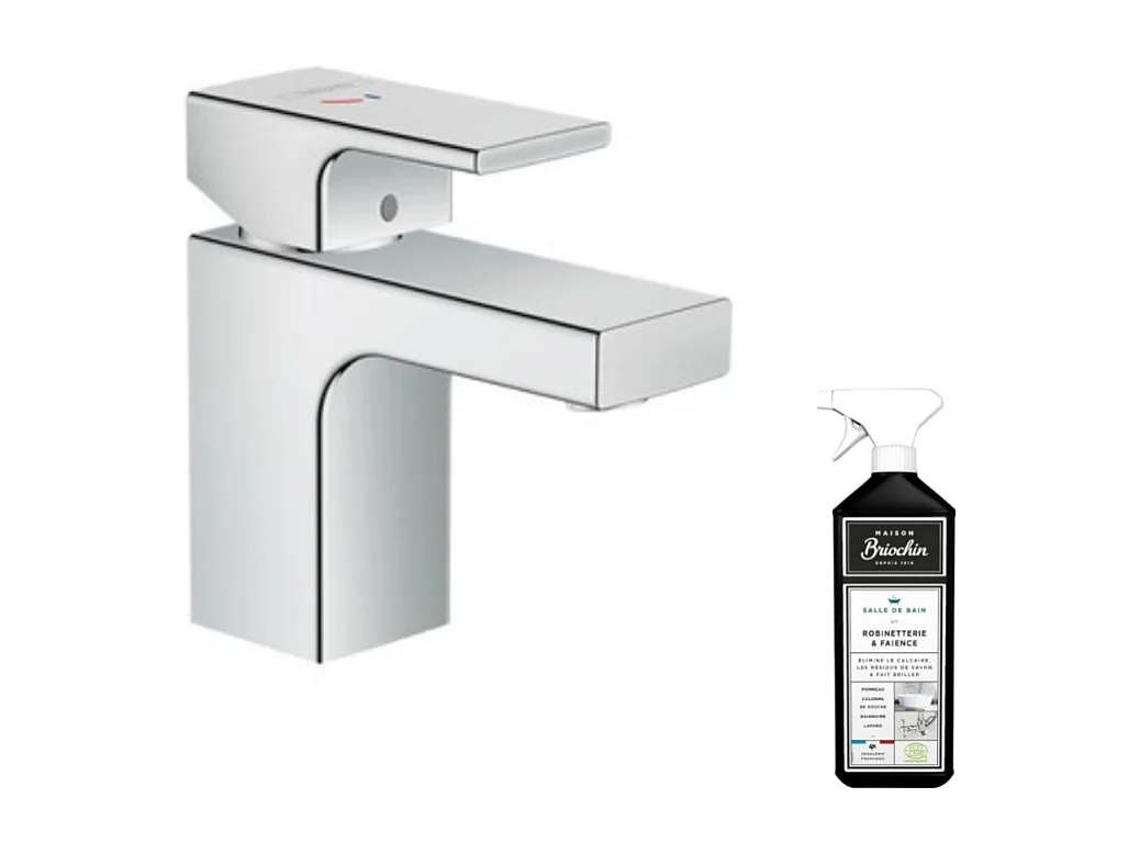 Mitigeur lavabo HANSGROHE Vernis Shape70 CoolStart avec tirette et vidage Chromé + nettoyant Briochin