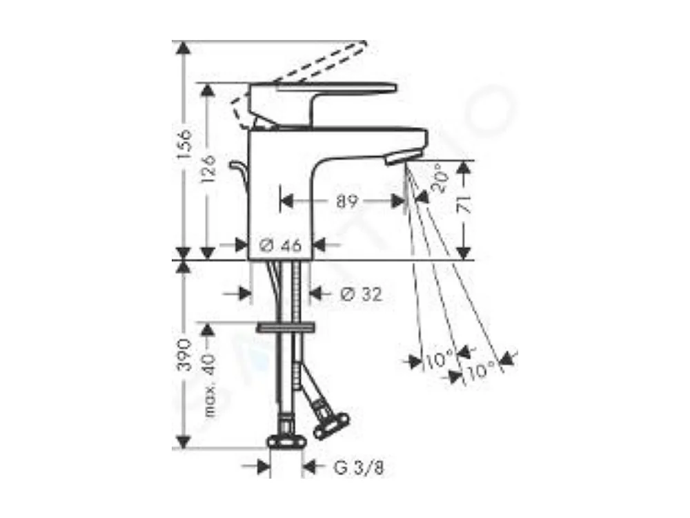 Mitigeur lavabo HANSGROHE Vernis Shape70 CoolStart avec tirette et vidage Chromé + nettoyant Briochin
