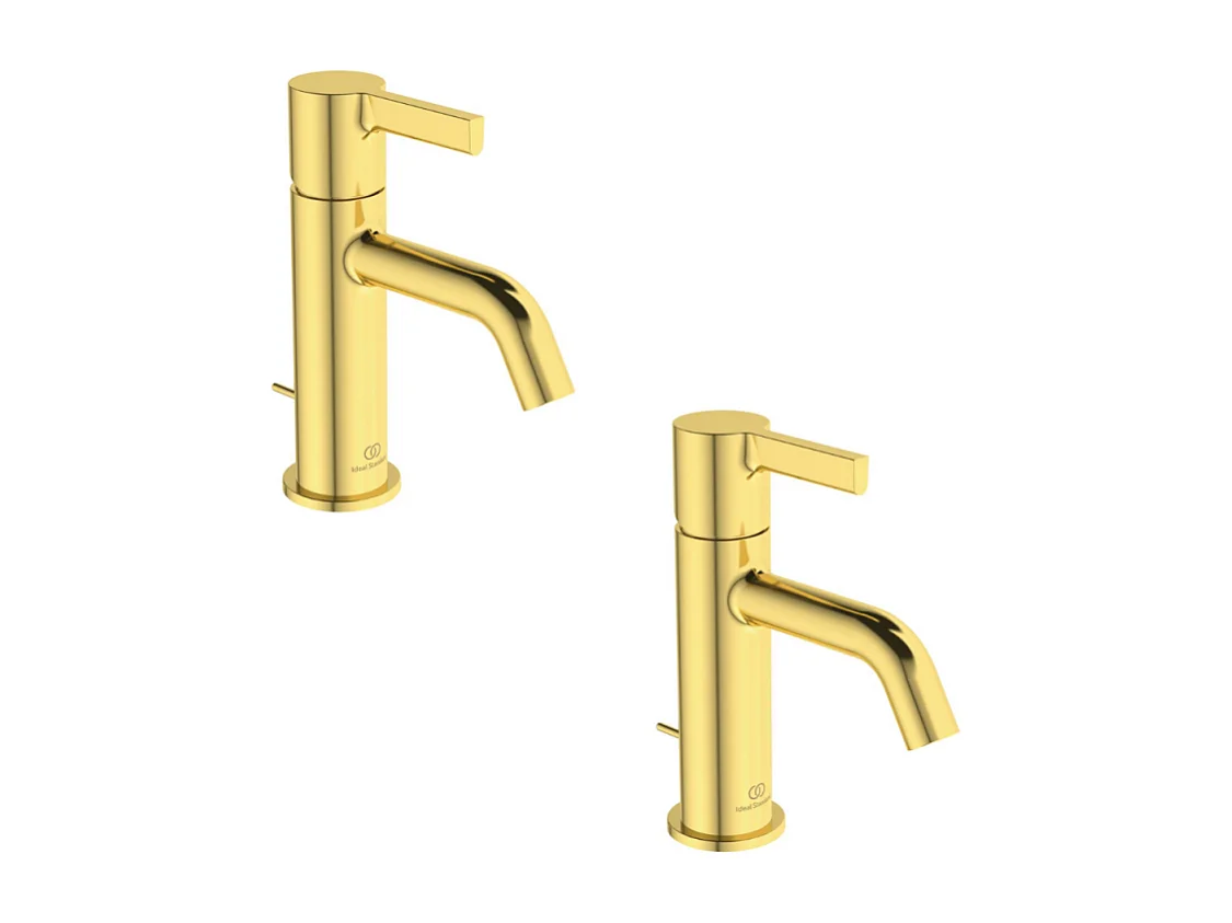 Lot de deux mitigeurs lavabo IDEAL STANDARD Joy avec tirette Or