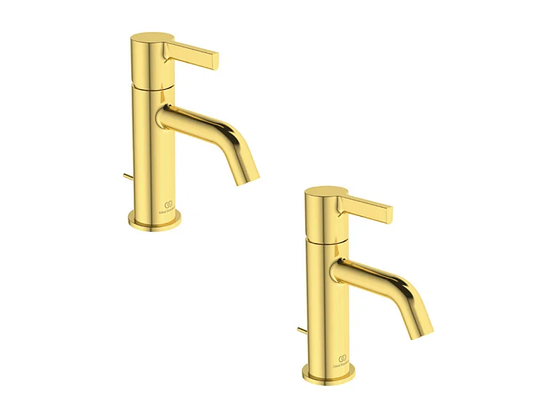 Lot de deux mitigeurs lavabo IDEAL STANDARD Joy avec tirette Or