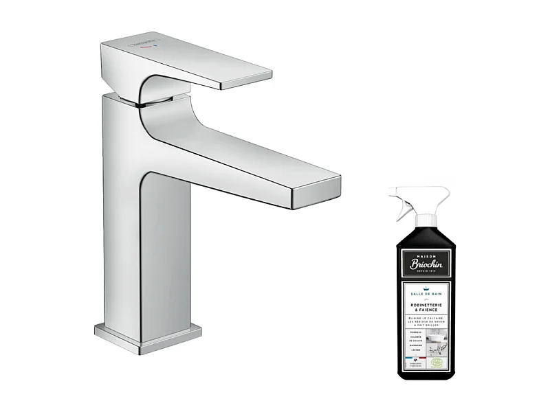 Mitigeur lavabo HANSGROHE Metropol 110 CoolStart poignée manette chrome + nettoyant Briochin