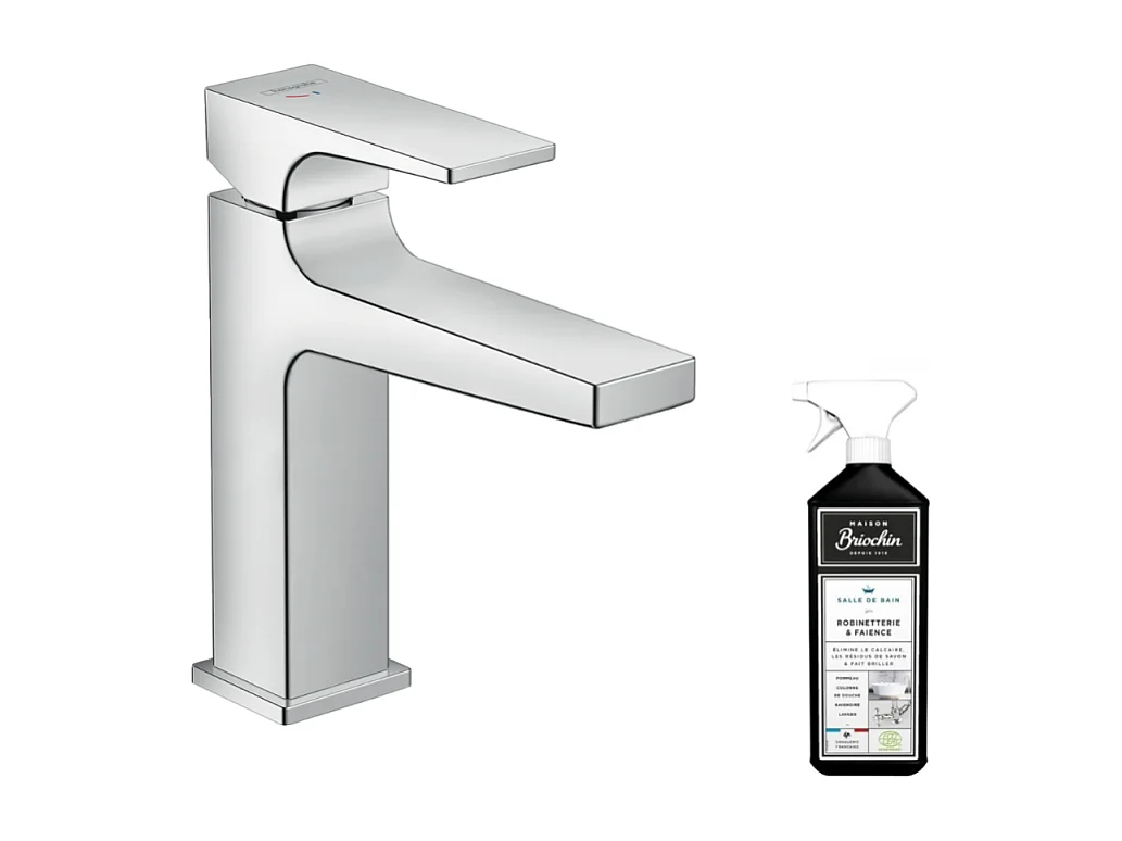 Mitigeur lavabo HANSGROHE Metropol 110 CoolStart poignée manette chrome + nettoyant Briochin