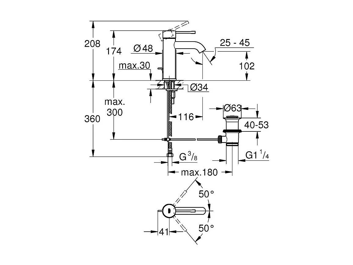 Mitigeur lavabo GROHE Essence New S