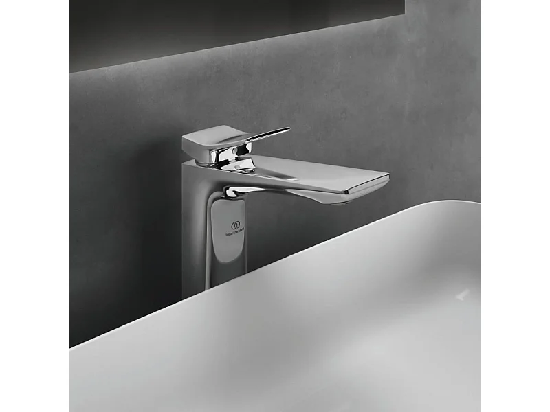 Lot de deux mitigeurs lavabo IDEAL STANDARD Conca réhaussé sans tirette sans vidage chrome