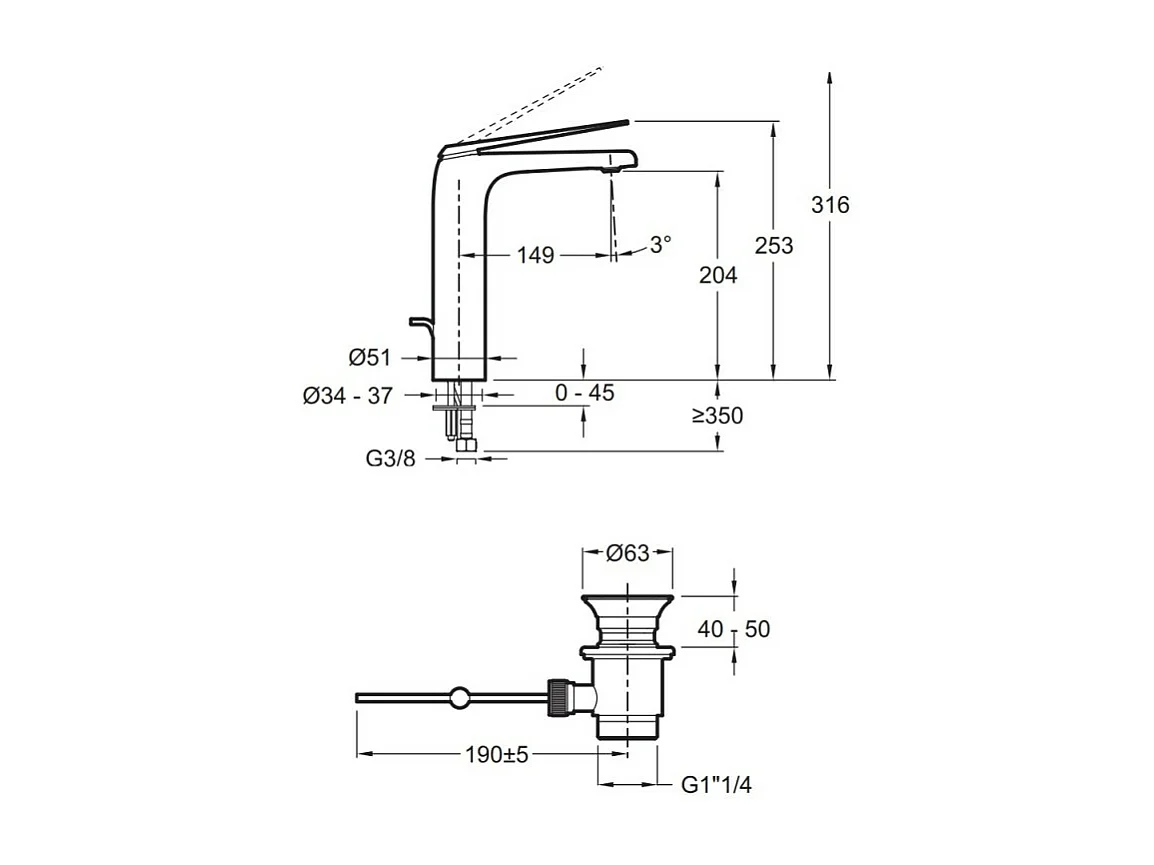 Mitigeur lavabo haut JACOB DELAFON Avid
