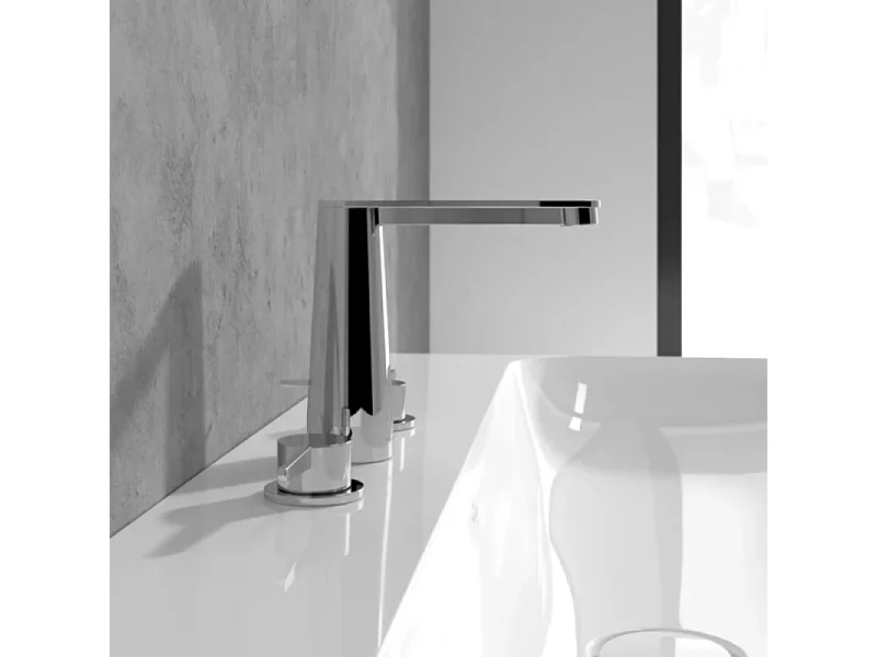 Mitigeur lavabo 3 trous VILLEROY ET BOCH Conum sans tirette Chrome