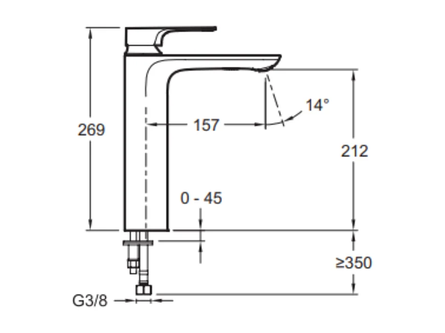 Mitigeur lavabo haut JACOB DELAFON Aleo+