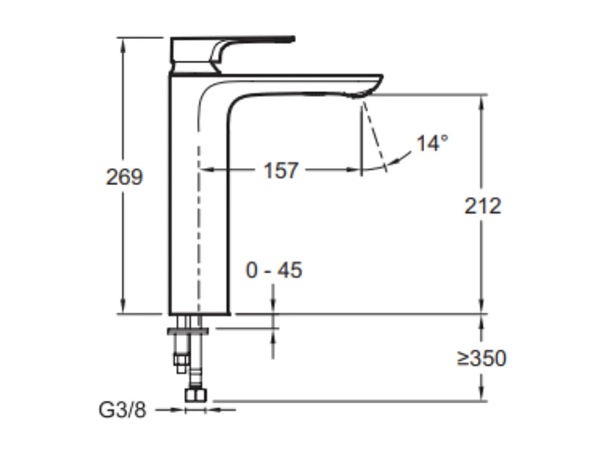 Mitigeur lavabo haut JACOB DELAFON Aleo+