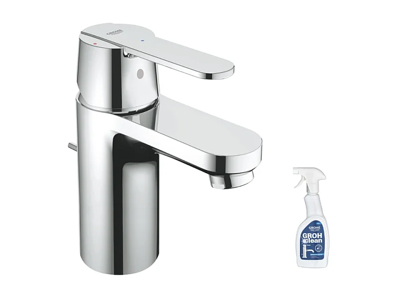 Mitigeur lavabo GROHE Quickfix Get Taille S avec tirette et vidage + nettoyant GrohClean