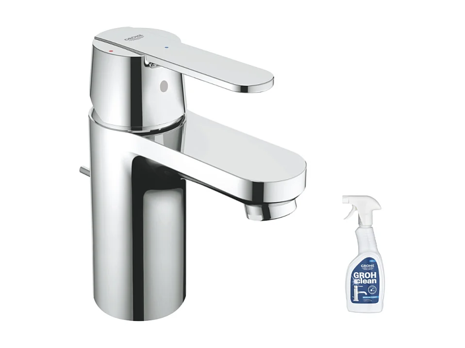 Mitigeur lavabo GROHE Quickfix Get Taille S avec tirette et vidage + nettoyant GrohClean
