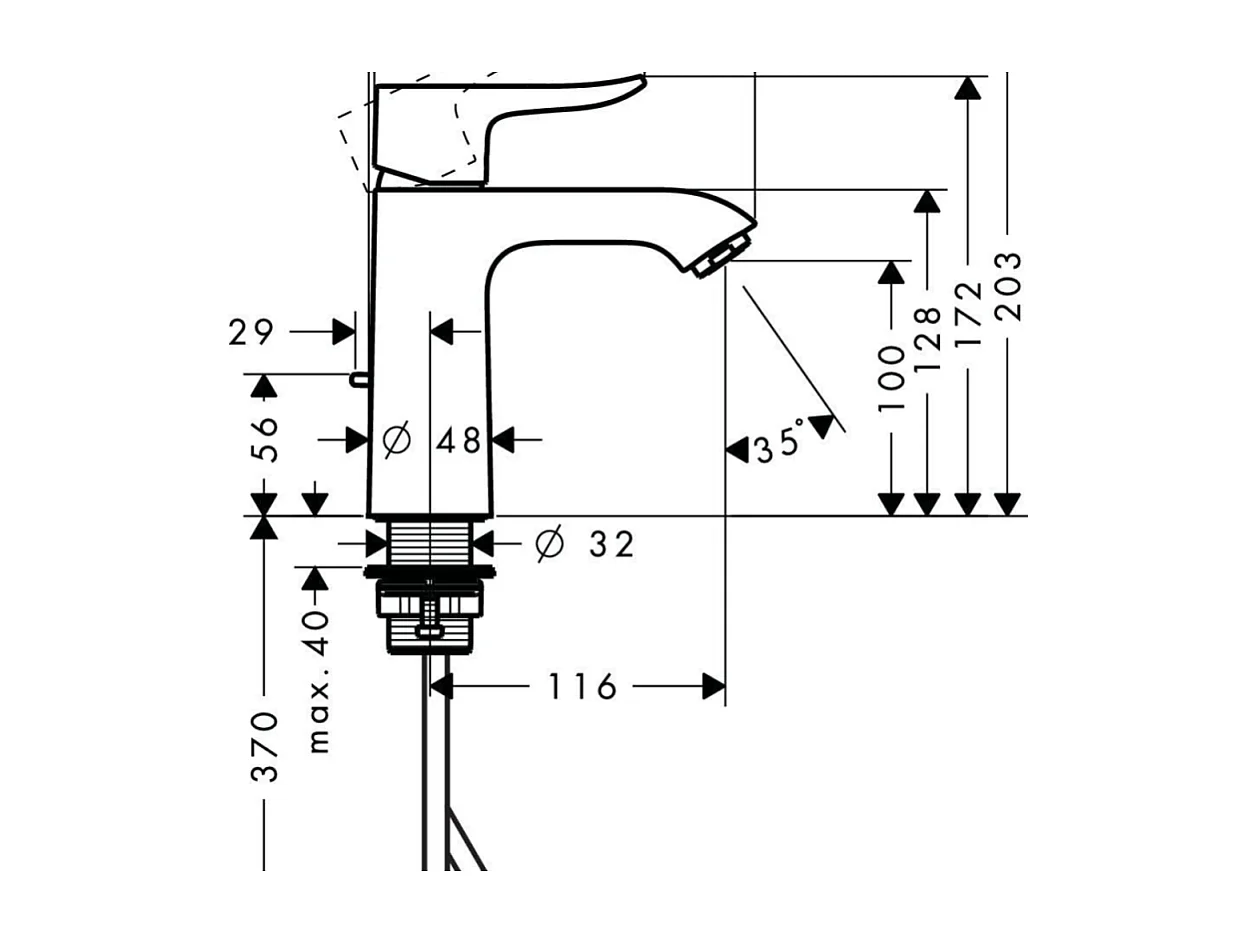 Mitigeur lavabo HANSGROHE 110 chrome + nettoyant Briochin