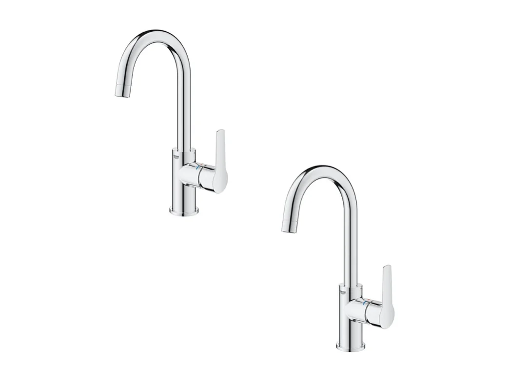 Lot de deux Mitigeurs lavabo bec de cygne GROHE Start 2021 L avec vidage