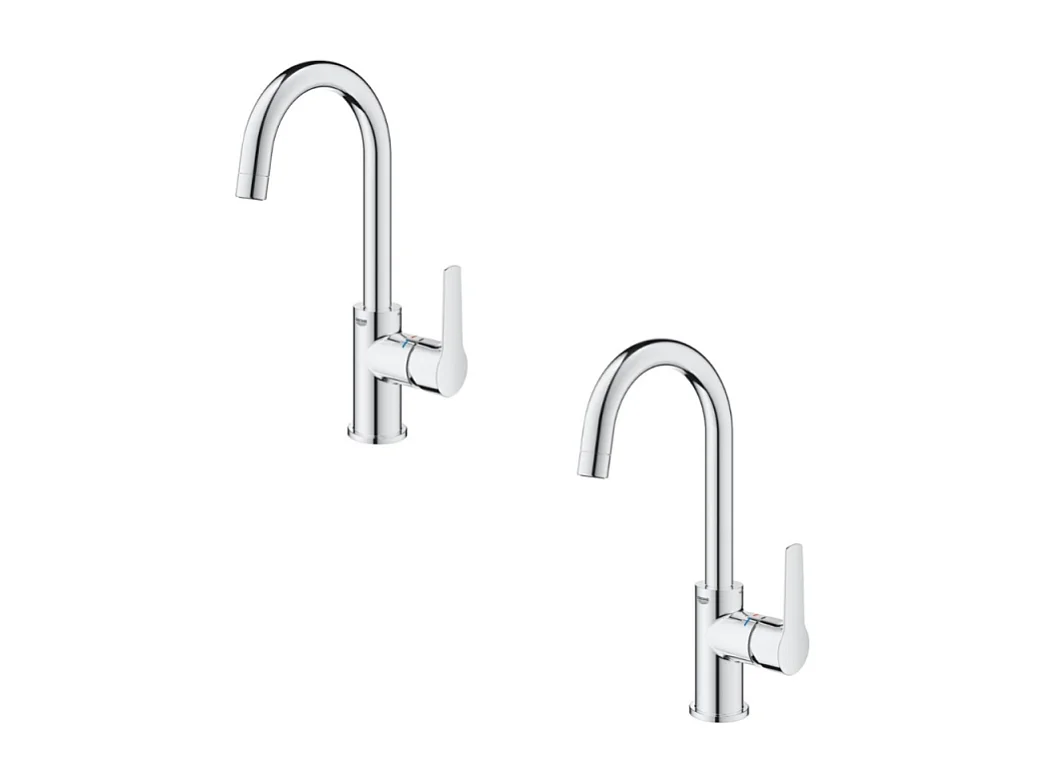Lot de deux Mitigeurs lavabo bec de cygne GROHE Start 2021 L avec vidage
