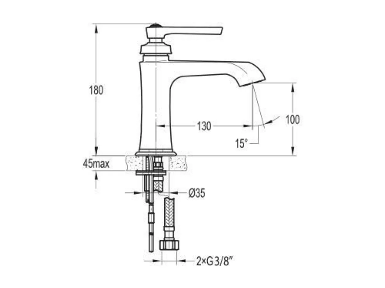 Mitigeur lavabo PAINI Lady's 100 auburn + nettoyant Briochin