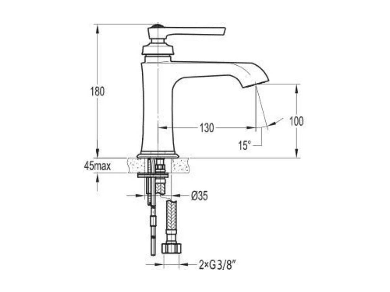 Mitigeur lavabo PAINI Lady's 100 auburn + nettoyant Briochin