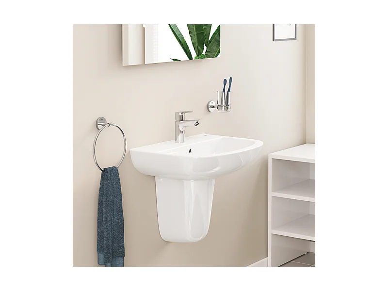 Mitigeur lavabo GROHE Quickfix Start Edge avec tirette et vidage taille S + microfibre