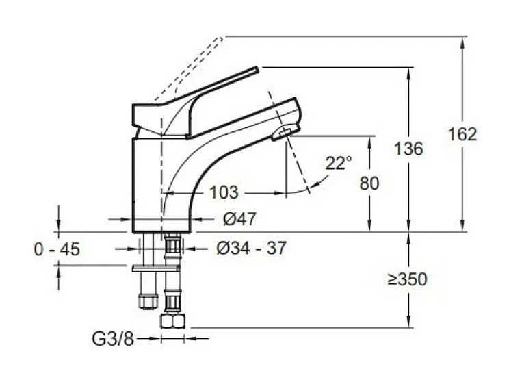 Mitigeur lavabo JACOB DELAFON Brive installation rapide et économie d'eau