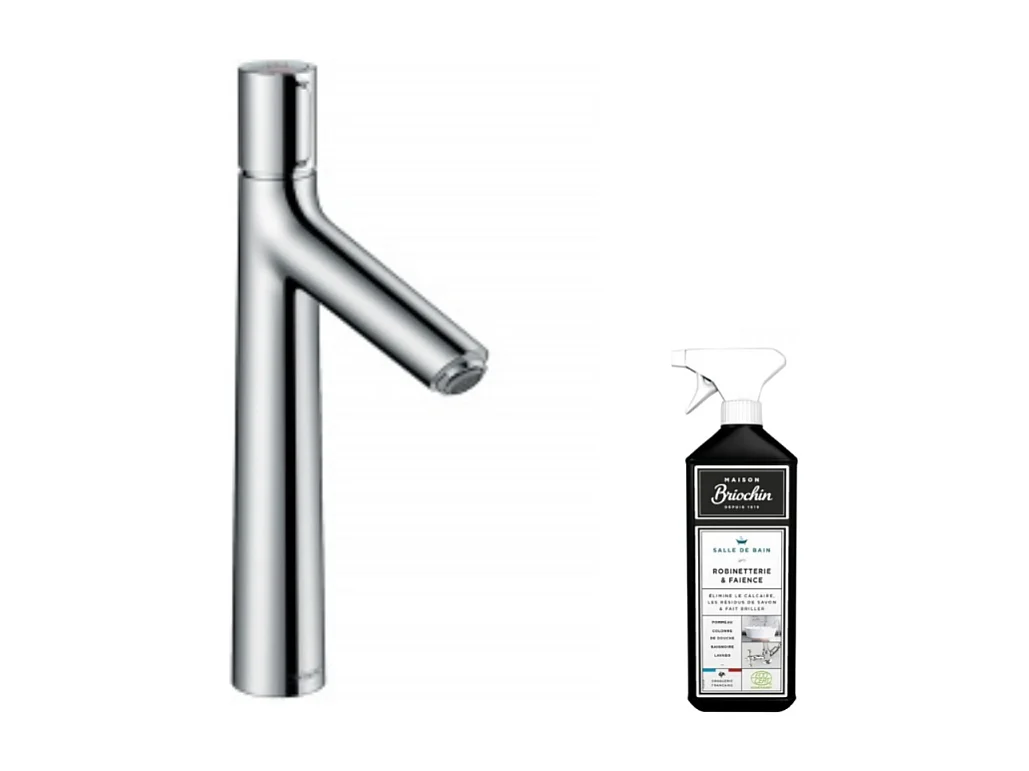 Mitigeur lavabo HANSGROHE Talis Select E 240 sans tirette ni vidage chrome + nettoyant Briochin