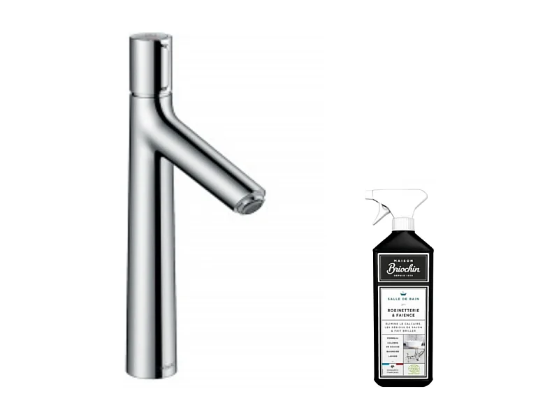 Mitigeur lavabo HANSGROHE Talis Select E 240 sans tirette ni vidage chrome + nettoyant Briochin