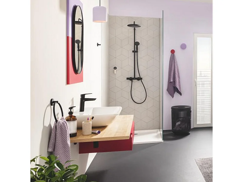 Mitigeur lavabo GROHE Start noir M + microfibre