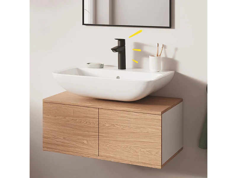 Mitigeur lavabo GROHE Start noir M + microfibre