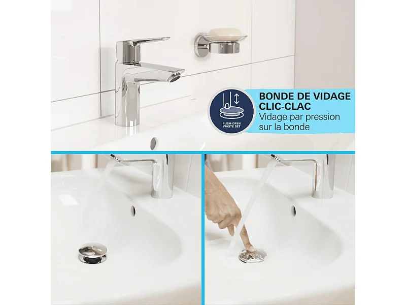 Mitigeur lavabo GROHE Start noir M + microfibre