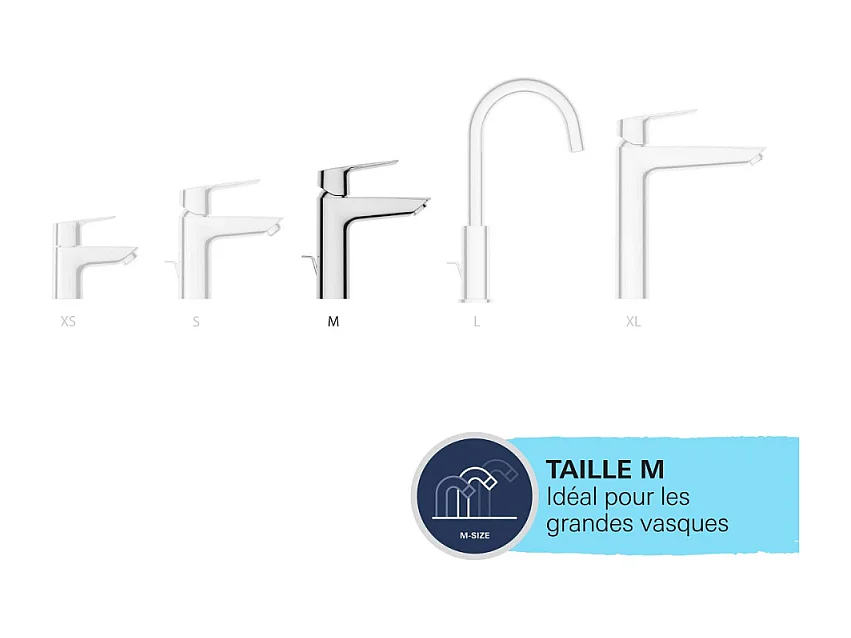 Mitigeur lavabo GROHE Start noir M + microfibre
