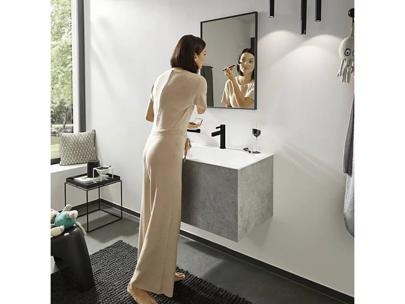 Mitigeur de lavabo HANSGROHE Finoris 100 bonde Push-Open noir mat