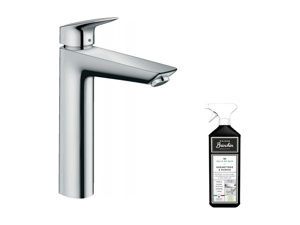 Mitigeur lavabo HANSGROHE 190 Eco C3 avec tirette et vidage chrome + nettoyant Briochin