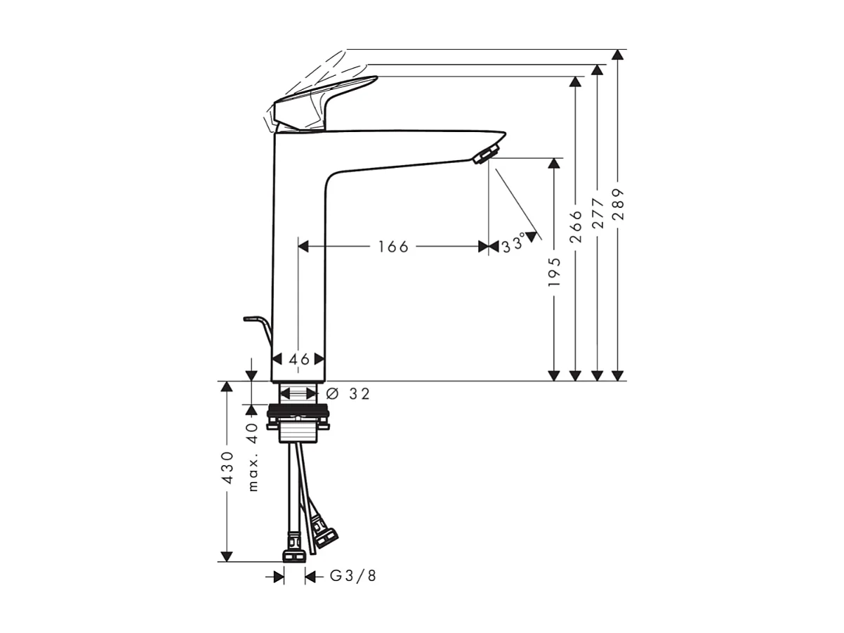 Mitigeur lavabo HANSGROHE 190 Eco C3 avec tirette et vidage chrome + nettoyant Briochin